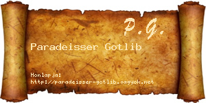 Paradeisser Gotlib névjegykártya